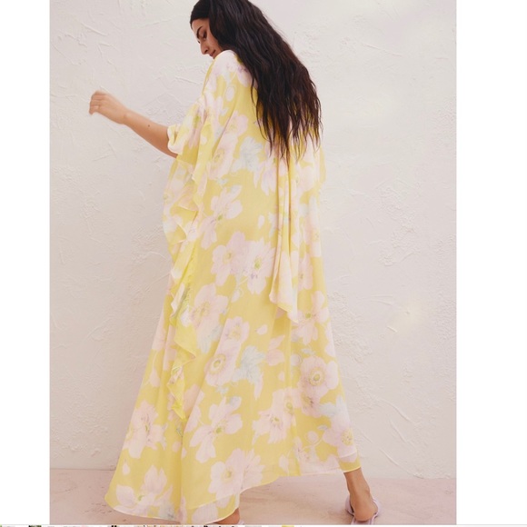H&M Conscious Choice Flounced Floral Kaftan Dress Sz S Runs Large - Picture 6 of 7